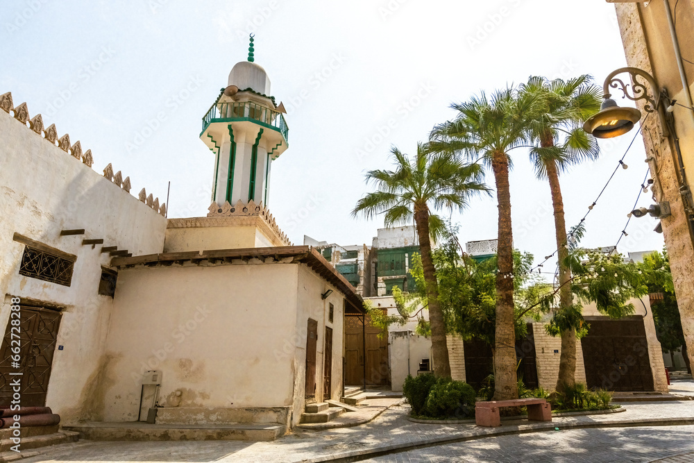 The historic Hanafi mosque in Jeddah od town Saudi Arabia
