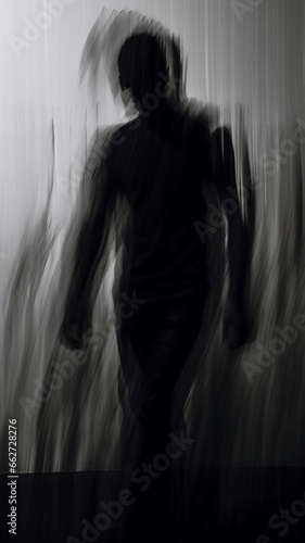 Haunting style paucity terror editing black background picture Ai generated art