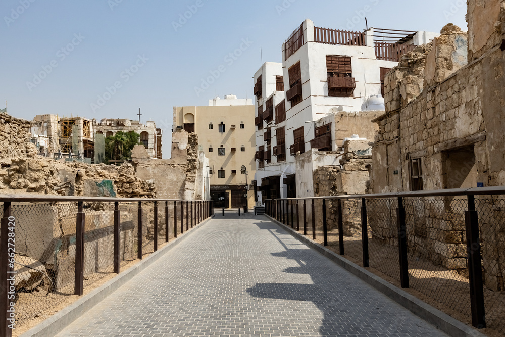 Archeological site in Jeddah old town Unesco world heritage site Saudi Arabia