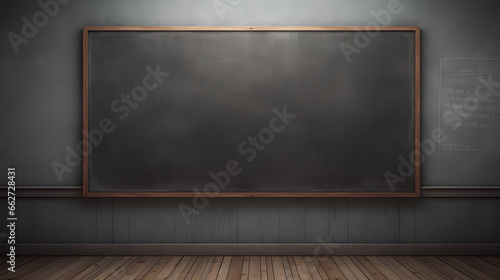 Front view of blackboard in the classroom