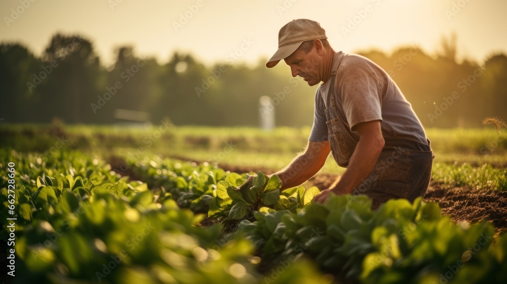 Senior male farming in summer in a field. Senior male farming in summer in a field.