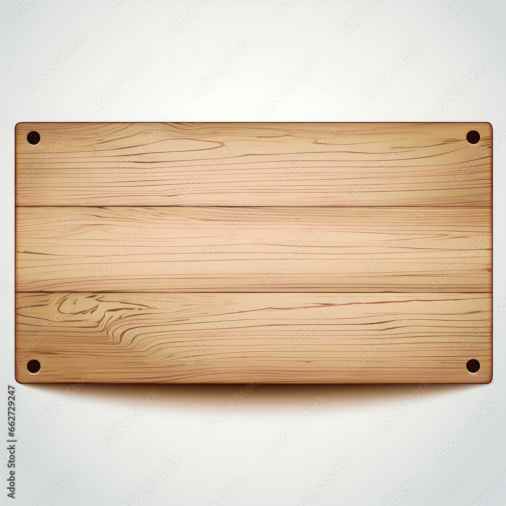 Naklejka premium Wooden Name Board Isolated on White Background.
