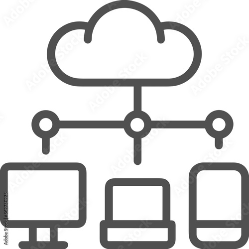 Cloud storage icon symbol vector image. Illustration of the database server hosting cloud system digital design image