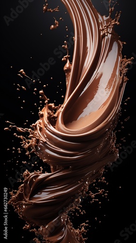 Close up whipped chocolate swirl stock picture Ai generated art