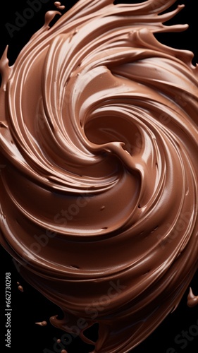 Close up whipped chocolate swirl stock picture Ai generated art