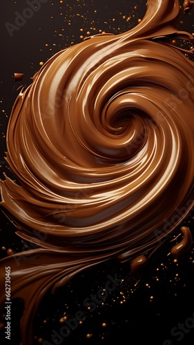 Close up whipped chocolate swirl stock picture Ai generated art