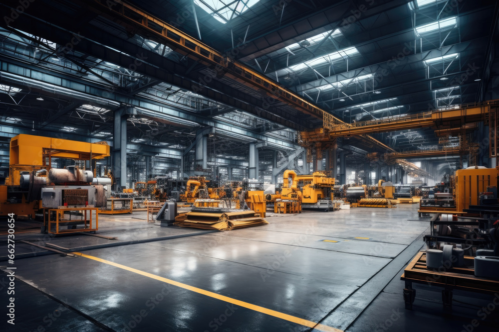 Large factory workshop space building with equipments. Large factory workshop space building with equipments.