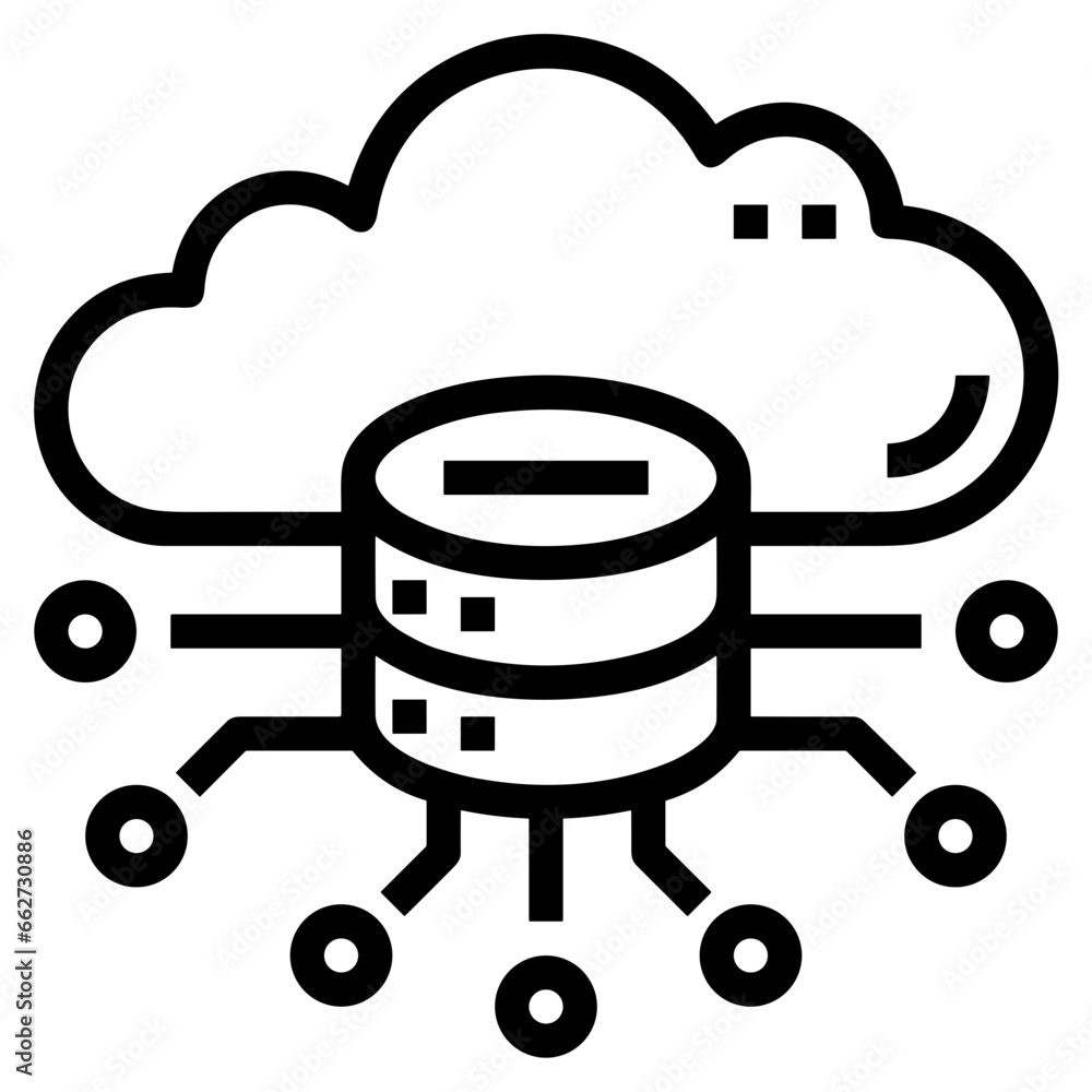 Cloud storage icon symbol vector image. Illustration of the database server hosting cloud system digital design image Cloud storage icon symbol vector image. Illustration of the database server hosting cloud system digital design image