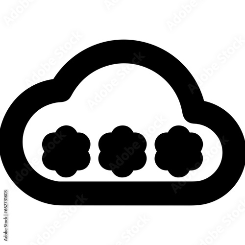 Cloud storage icon symbol vector image. Illustration of the database server hosting cloud system digital design image