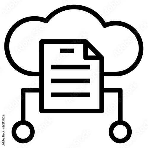 Cloud storage icon symbol vector image. Illustration of the database server hosting cloud system digital design image