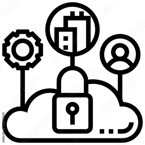 Cloud storage icon symbol vector image. Illustration of the database server hosting cloud system digital design image