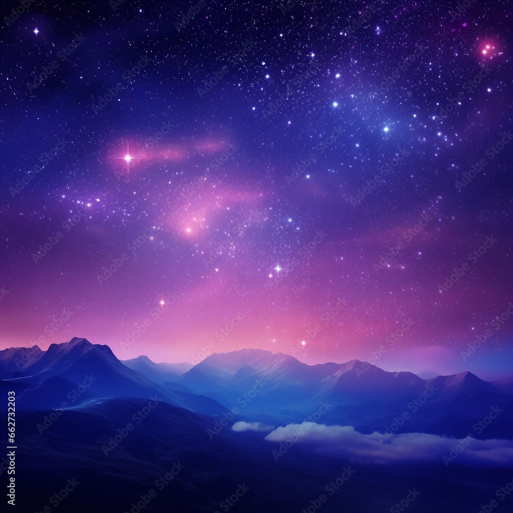 Night sky with many stars landscape background