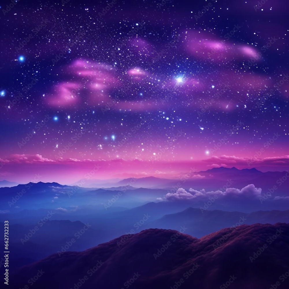 Night sky with many stars landscape background