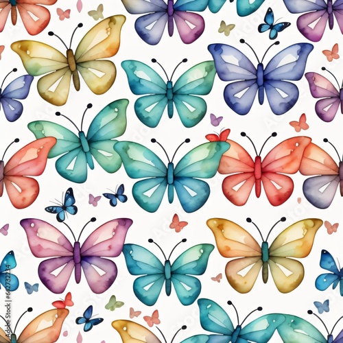 seamless butterflies pattern. generative ai