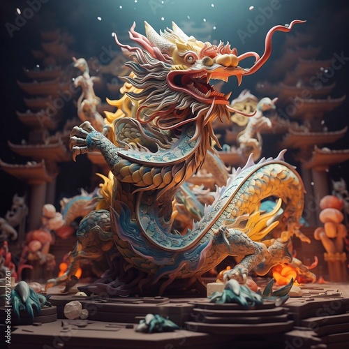 chinese dragon statue © Mykhaylo