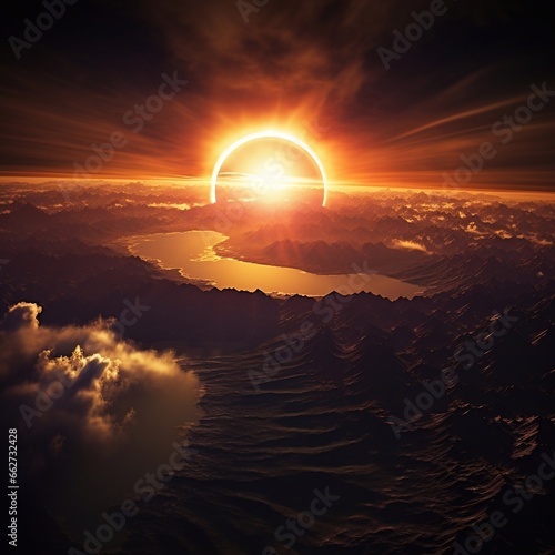 Solar eclipse concept background