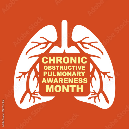 chronic obstructive pulmonary awareness month vector image illustration