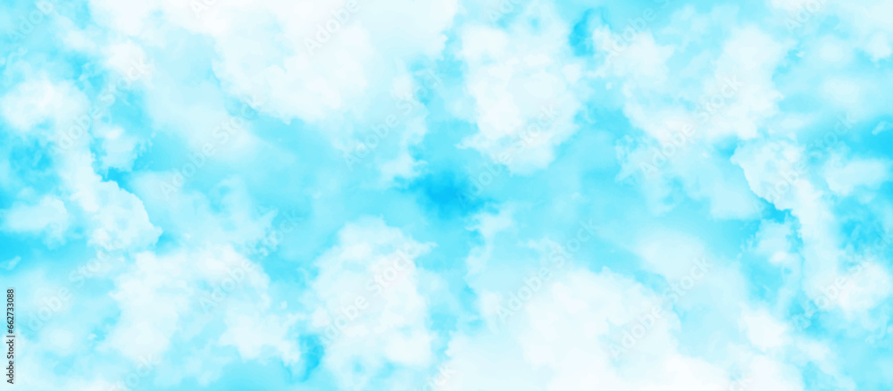 Panorama of blue sky and White cloud nature background .blue sky background with tiny clouds .Soft blue sky fuse with sunset light to look like heaven peaceful.><	