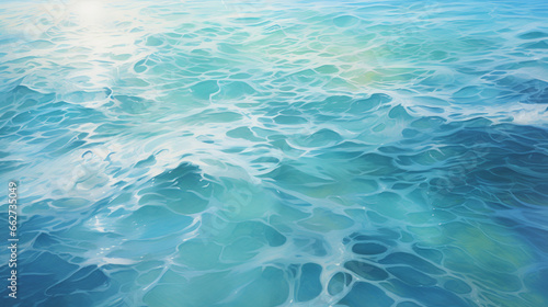 海の表面の波を描いたテクスチャー背景素材