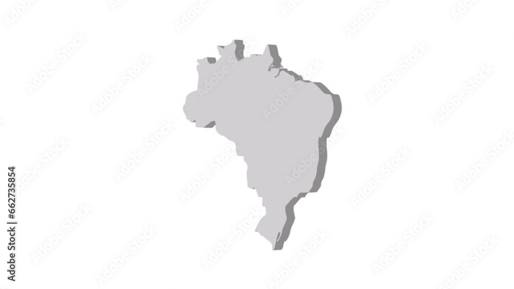 Brazil map 3d grey on white background. Dynamic 4K animation motion graphics unleashed. Brazil map 3d grey on white background. Dynamic 4K animation motion graphics unleashed.