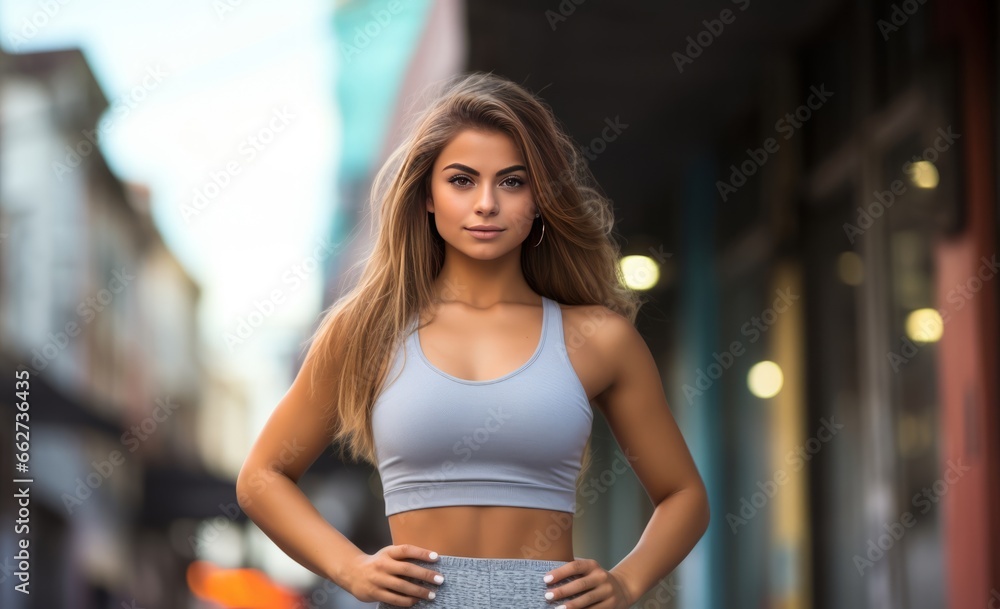 healthy  sport woman with beautiful smile