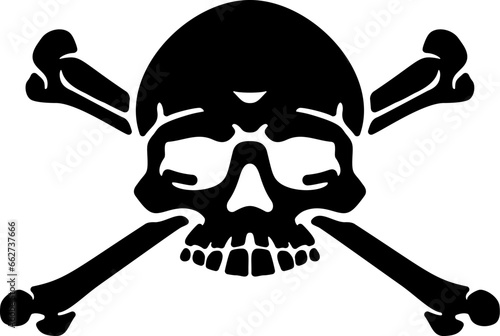A skull and crossbones pirate jolly roger grim reaper cartoon