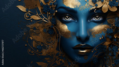 Blue dark gold background