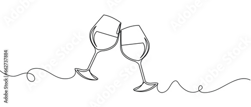 wine  glass line art style illustration vector eps 10