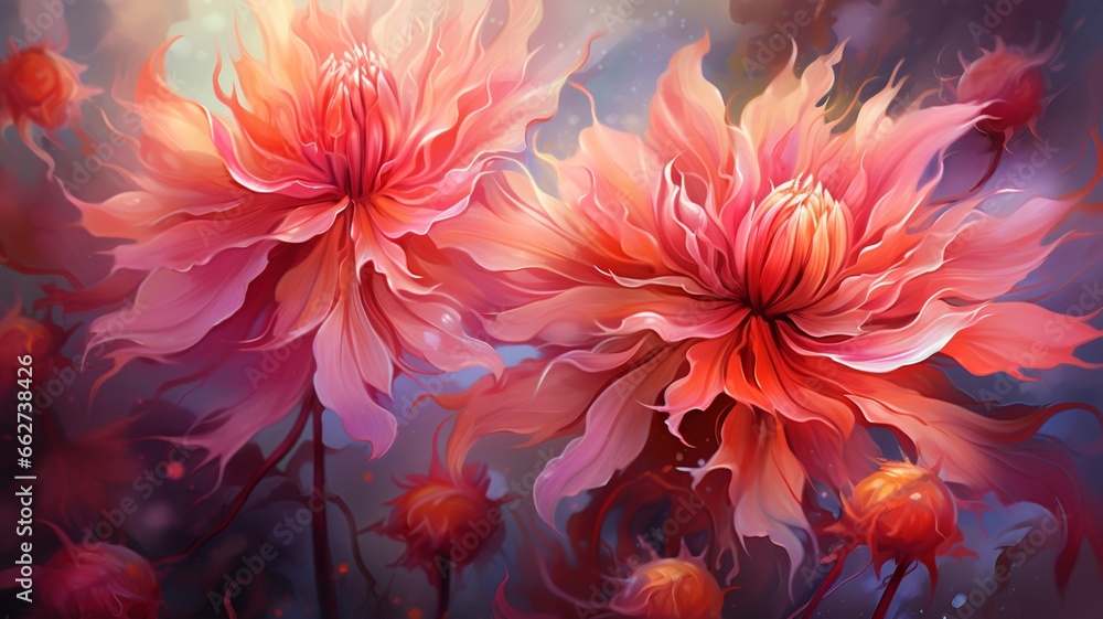 Beautiful flower acrylic painting ideas wallpaper image Ai generated art