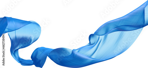 Blue cloth flying the wind isolated on transparency background 3d render