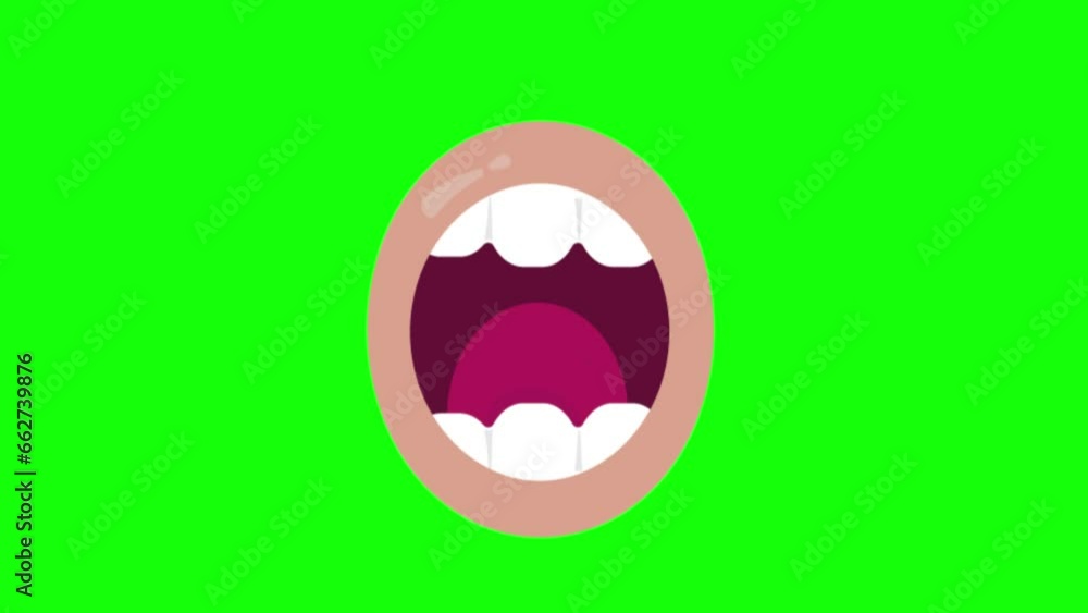 Vector cartoon mouth on green screen. They will bring your character designs to life. Seamless loop animations Vector cartoon mouth on green screen. They will bring your character designs to life. Seamless loop animations