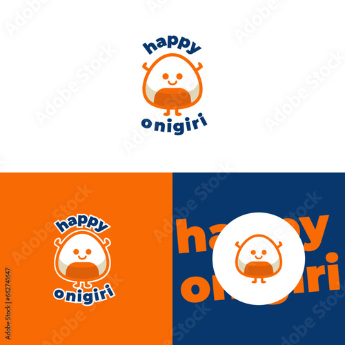 Cute onigiri logo icon