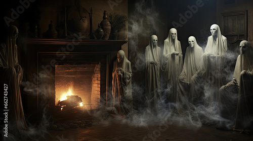 Apparitions by the Haunted Fireplace