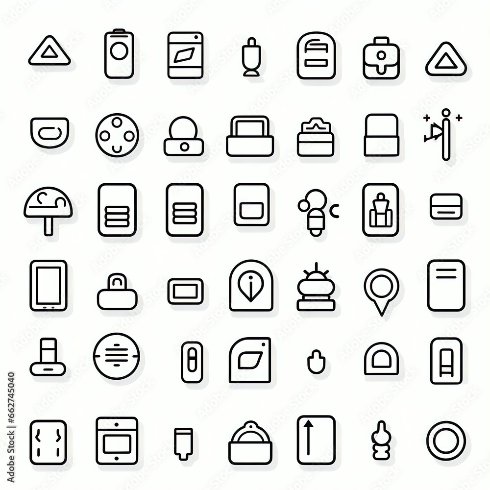 Mobile Phone Outline Icons Collection in Line Style Vector Illustration. Mobile Phone Outline Icons Collection in Line Style Vector Illustration.