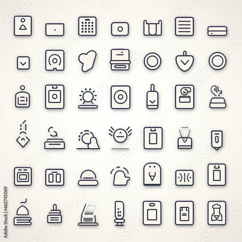 Mobile Phone Outline Icons Collection in Line Style Vector Illustration. © Kavita