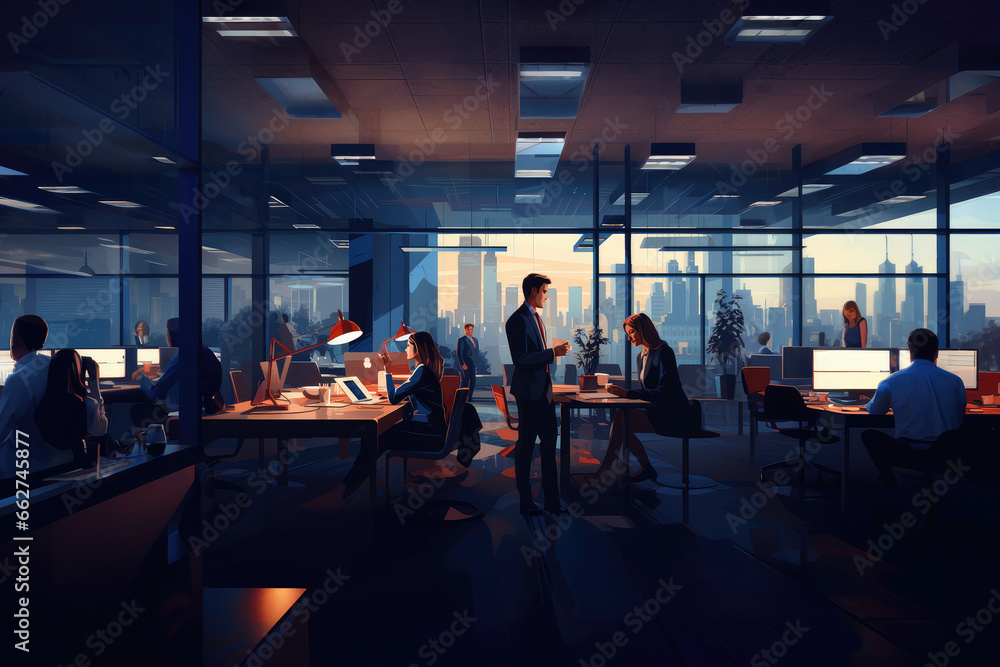 Workspace scene illustration