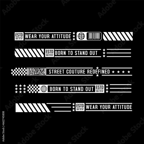 Stripe line clothing streetwear design template