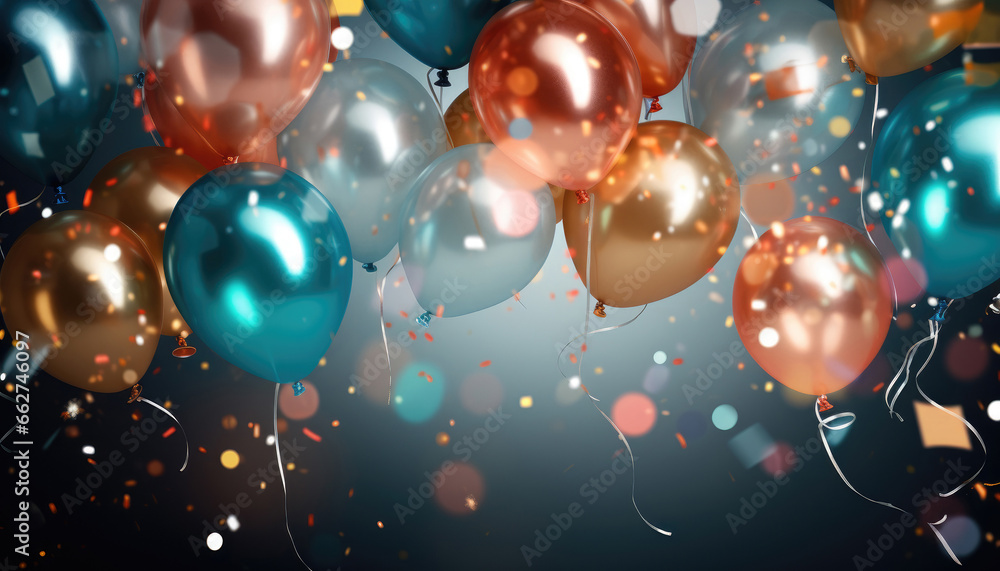Beautiful Festive Background with Multicolored Balloons Beautiful Festive Background with Multicolored Balloons