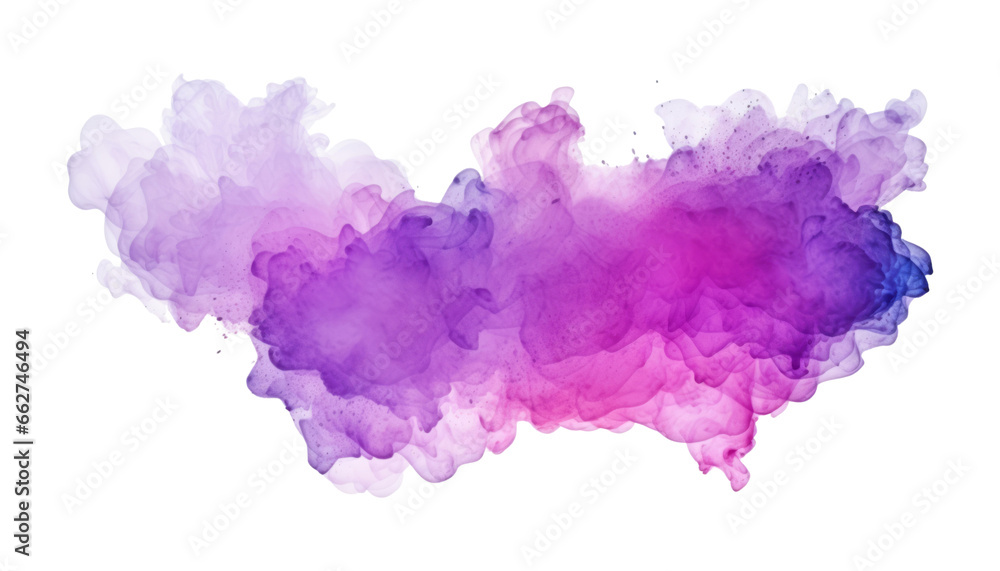 abstract pink watercolor smoke isolated on transparent background cutout