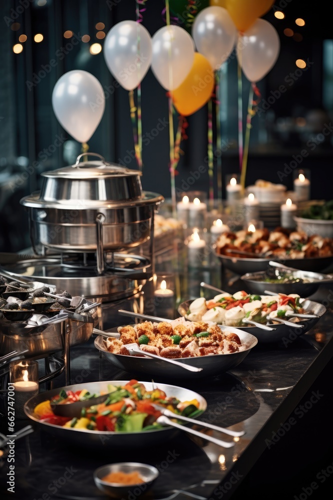 celebrate your birthday party with buffet food in the restaurant