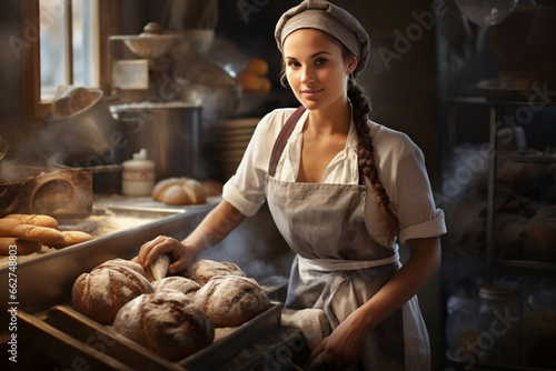 photo of women She ran a small bakery business from her own kitchen