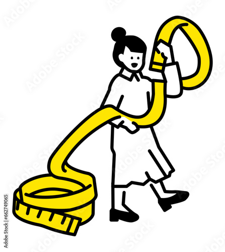 Illustration of a person holding a measuring tape