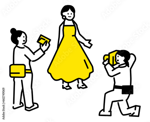 Illustration of a model wearing a dress
