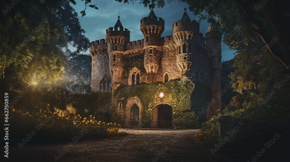 An Enchanted Victorian Castle in the Mystical Forest