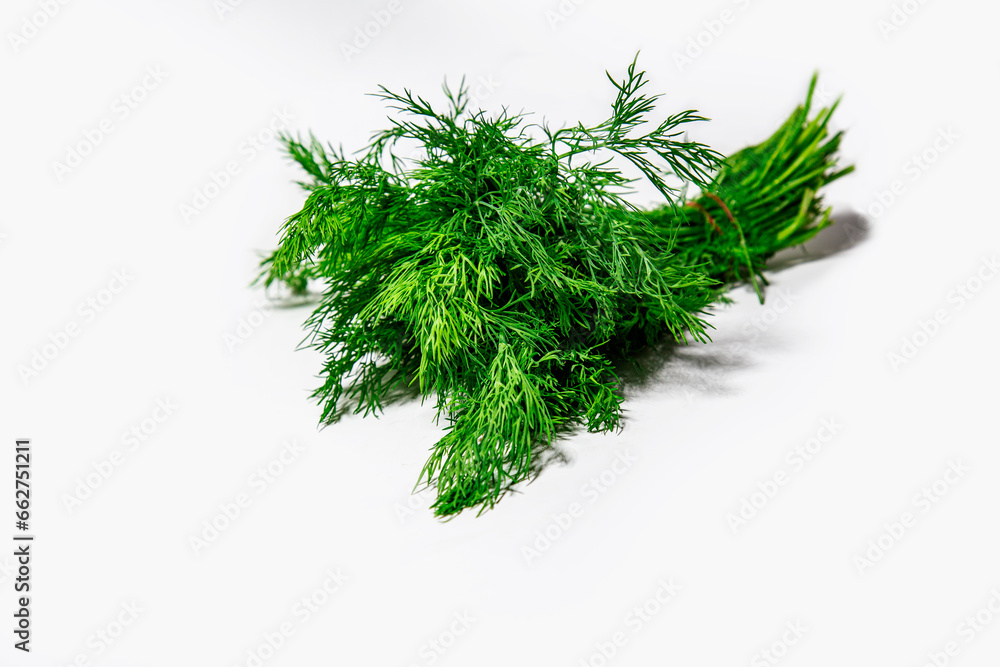 Fototapeta premium fresh green dill isolated on white background