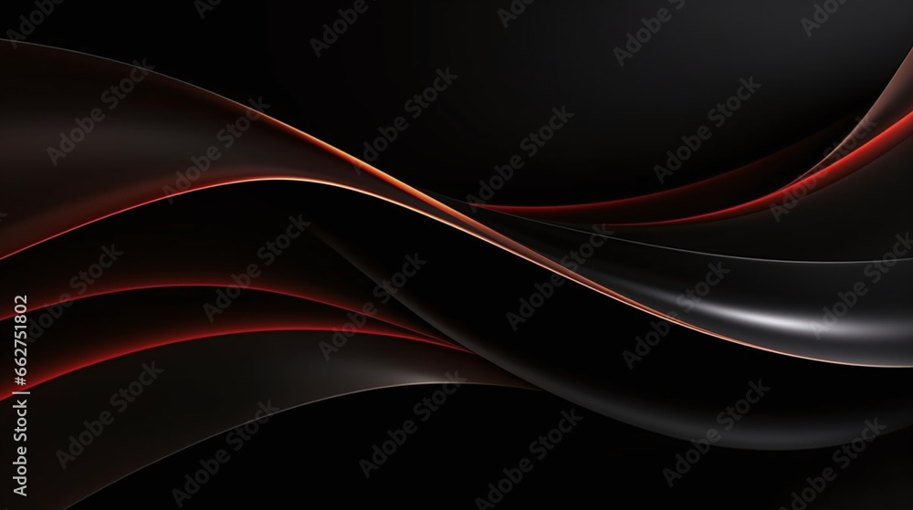 Obraz premium Abstract Futuristic Dark Black and Red Rippling Background