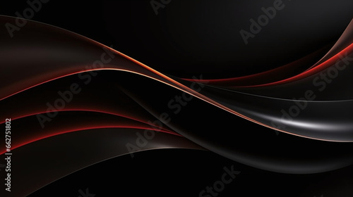 Abstract Futuristic Dark Black and Red Rippling Background