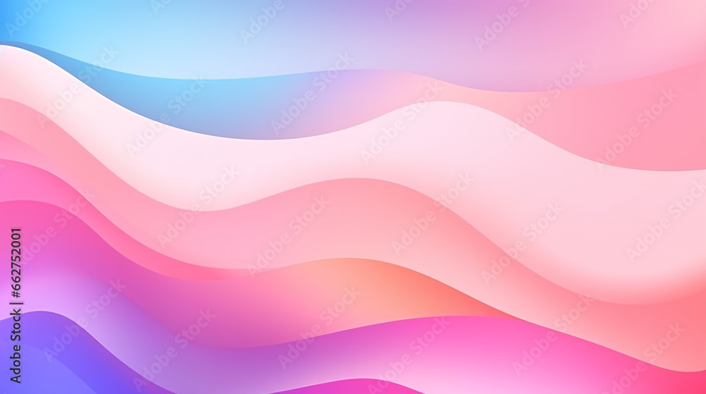 Abstract fluid gradient background with waves in pink and blue