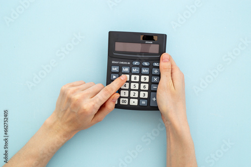Taxes calculation and financial accounting concept with calculator
