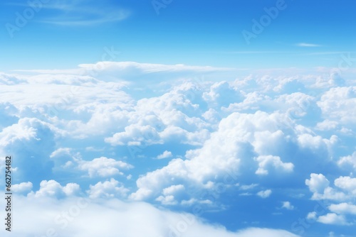 blue sky with clouds from above